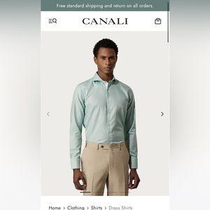 Canali impeccable shirt in green color size 42 - 16 1/2. NWT